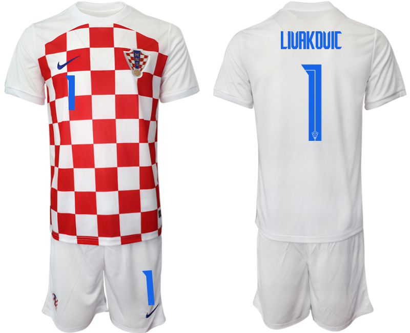 Men 2022 World Cup National Team Croatia home white #1 Soccer Jersey